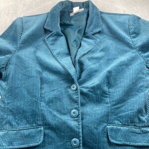 women's corduroy aqua blue blazer
